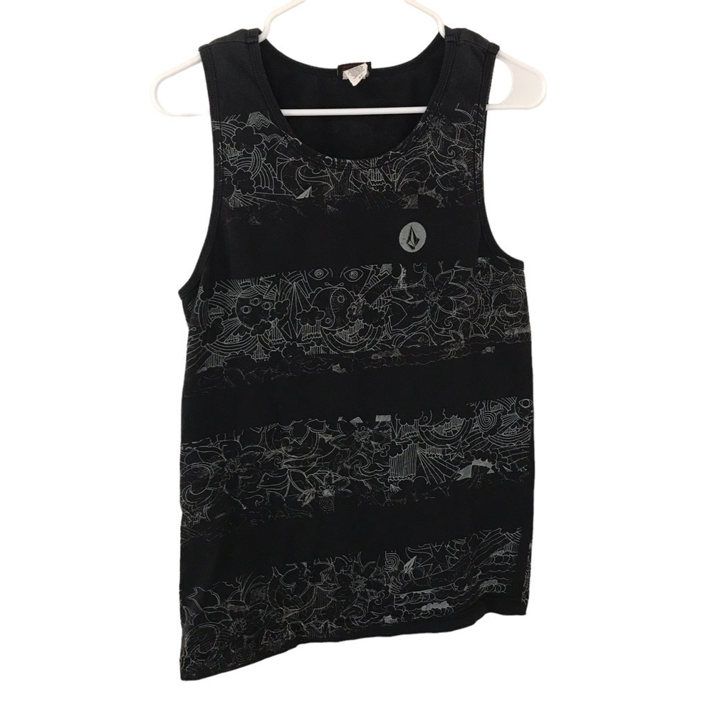 Volcom mens black novelty print tank top